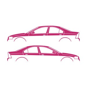Set Of 2 Car Silhouette Decal Stickers For Volvo S60 R 1st Gen 2001-09 Pink
