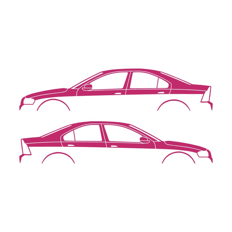 Set Of 2 Car Silhouette Decal Stickers For Volvo S60 R 1st Gen 2001-09 Pink