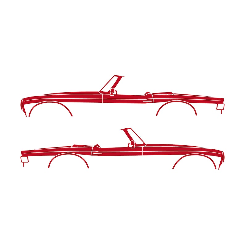 Set Of 2 Car Silhouette Decal Stickers For Triumph TR6 Red