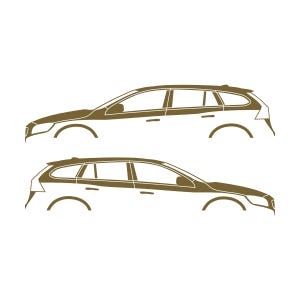 Set Of 2 Car Silhouette Decal Stickers For Volvo V60 2011-18 1st Gen Gold