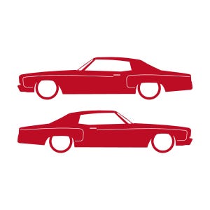 Set Of 2 Car Silhouette Decal Stickers For Chevrolet Monte Carlo 3rd Gen Red