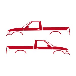 Set Of 2 Car Silhouette Decal Stickers For Chevrolet Avalanche 2nd Gen Red