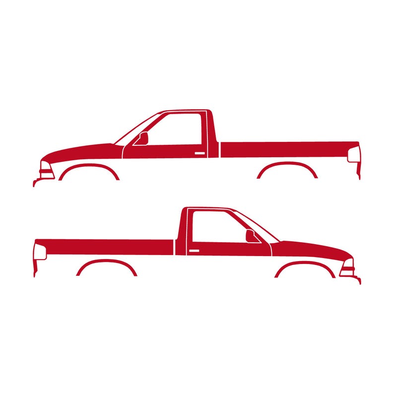 Set Of 2 Car Silhouette Decal Stickers For Chevrolet Avalanche 2nd Gen Red