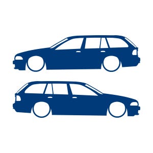 BMW E39 5シリーズ ツーリング用 車のシルエットデカールステッカー 2枚セット ブルー