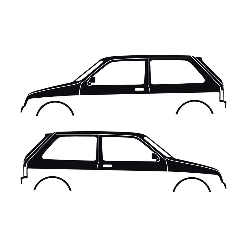 Set Of 2 Car Silhouette Decal Stickers For MG Metro Black