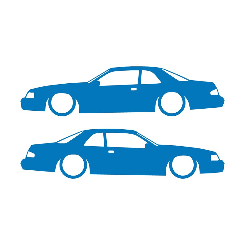 Set van 2 autosilhouet-stickers voor de Ford Thunderbird 9e generatie coupé Sky Blue