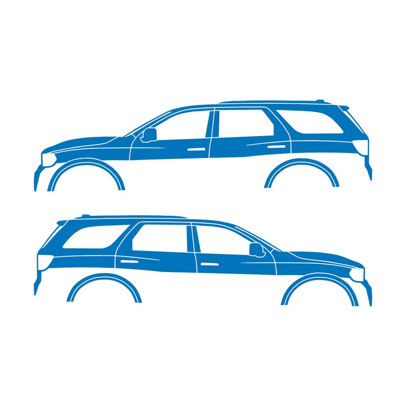 Set Of 2 Car Silhouette Decal Stickers For Dodge Durango 3rd Gen Sky Blue