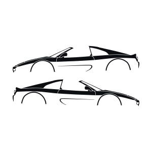 Set Of 2 Car Silhouette Decal Stickers For SuperFerrari F355 GTS Black