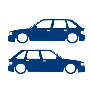Set Of 2 Lowered Car Silhouette Decal Stickers For MG Maestro Turbo Blue