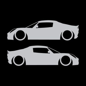Juego de 2 pegatinas decorativas con silueta de coche rebajado para Lotus Elise S2 Plata