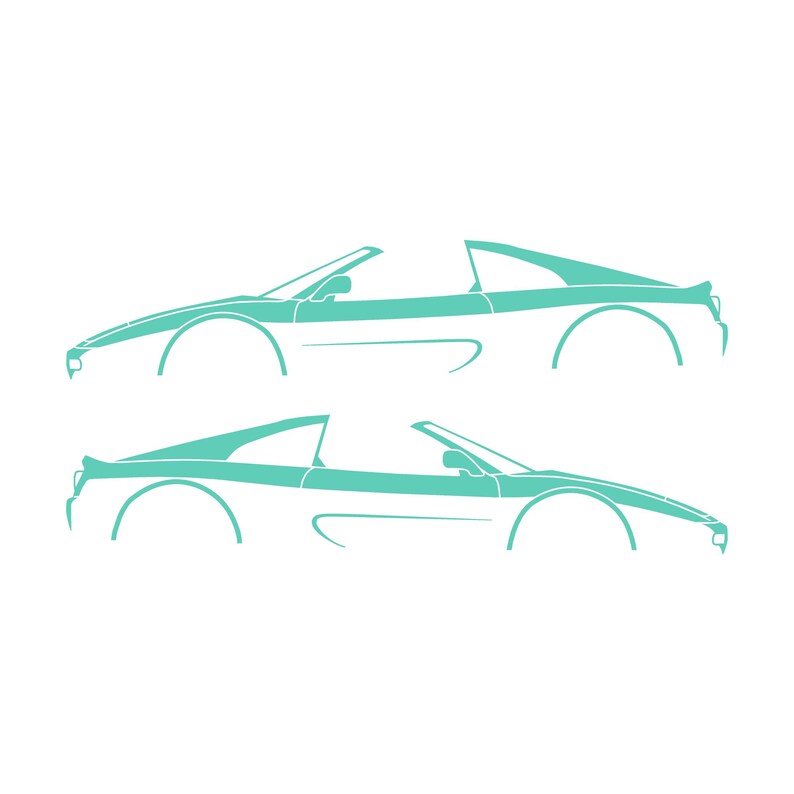 Set Of 2 Car Silhouette Decal Stickers For SuperFerrari F355 GTS Mint