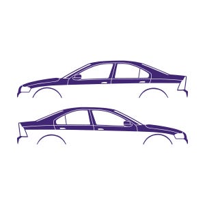 Set Of 2 Car Silhouette Decal Stickers For Volvo S60 R 1st Gen 2001-09 Purple