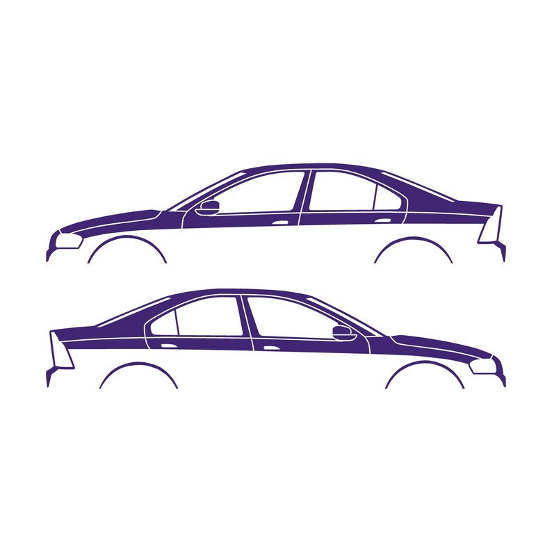 Set Of 2 Car Silhouette Decal Stickers For Volvo S60 R 1st Gen 2001-09 Purple