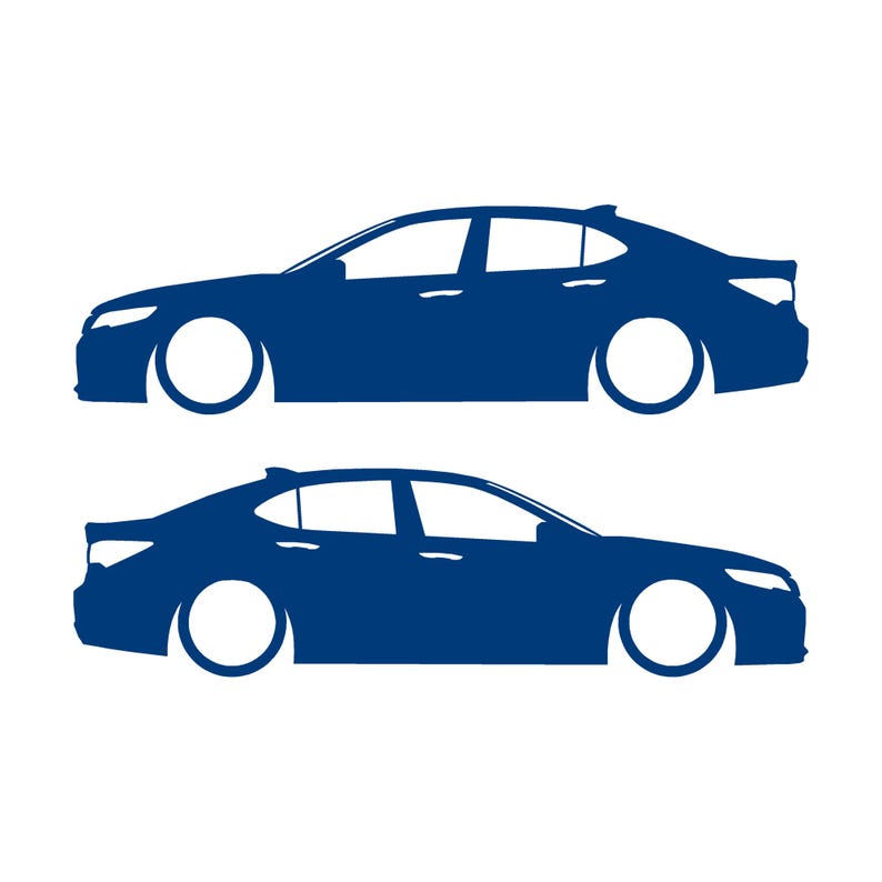 Set mit 2 Aufklebern für tiefergelegte Fahrzeuge für Acura TLX 2015-17 UB1 Limousine Blau