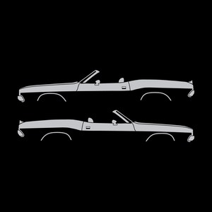 Set Of 2 Car Silhouette Decal Stickers For Dodge Challenger Classic Convertible Silver