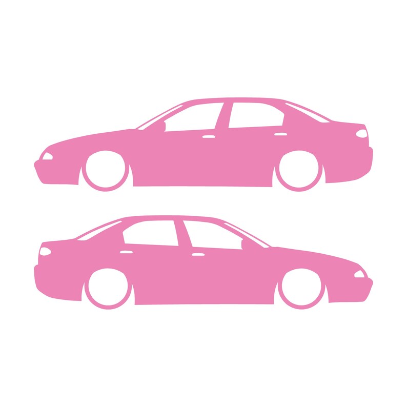 Set mit 2 Aufklebern für tiefergelegte Alfa Romeo 166 Soft Pink