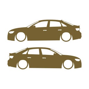 Set Of 2 Lowered Car Silhouette Decal Stickers For Audi S3 3rd Gen 8v Facelift 2016-20 Sedan Gold