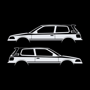 Set Of 2 Car Silhouette Decal Stickers For Toyota Corolla AE92 Hatch GTI FX16 Hatchback White