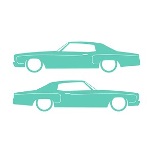 Set Of 2 Car Silhouette Decal Stickers For Chevrolet Monte Carlo 3rd Gen Mint