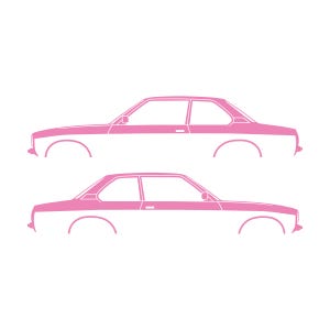 Juego de 2 pegatinas con silueta de coche para Opel Ascona C Coupé sedán de 2 puertas Soft Pink