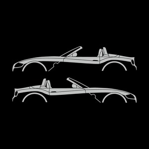 Set Of 2 Car Silhouette Decal Stickers For BMW Z4 E85 Roadster Light Grey