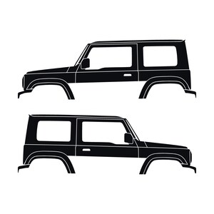 Set Of 2 Car Silhouette Decal Stickers For Suzuki Jimny 4th Gen 2018- Black
