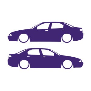 Set mit 2 Aufklebern für tiefergelegte Alfa Romeo 166 Lila