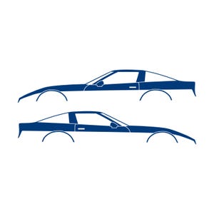 Set Of 2 Car Silhouette Decal Stickers For Chevrolet Corvette C4 Coupe Blue
