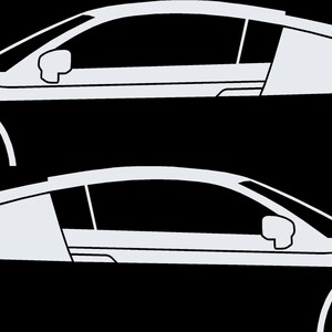 Juego de 2 pegatinas con silueta de coche para Audi R8 Coupé de primera generación Blanco