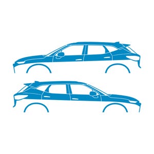 Set Of 2 SUV Silhouette Decal Stickers For 2019- Chevrolet Blazer Light Blue
