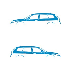 サーブ9-5スポーツツアラーワゴン用カーシルエットデカールステッカー2枚セット Light Blue