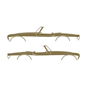 Set Of 2 Car Silhouette Decal Stickers For Triumph TR6 Gold