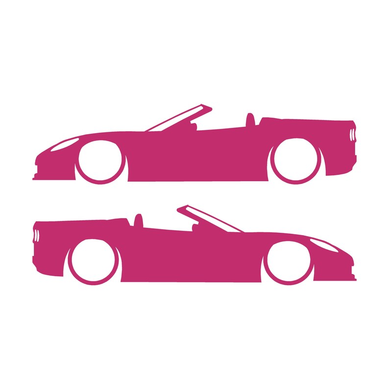 Set van 2 autosilhouet-stickers voor Chevrolet Corvette C6 Convertible Roze