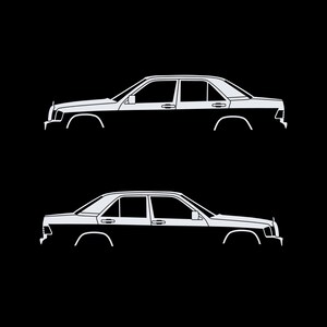 Set Of 2 Car Silhouette Decal Stickers For The Mercedes 190e image 3