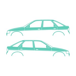Set Of 2 Car Silhouette Decal Stickers For Ford Escort Mk5 5-door Hatchback Mint