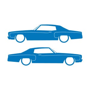 Set Of 2 Car Silhouette Decal Stickers For Chevrolet Monte Carlo 3rd Gen Sky Blue