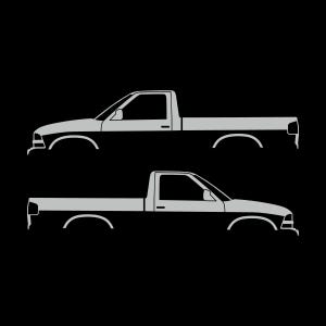 Set Of 2 Car Silhouette Decal Stickers For Chevrolet Avalanche 2nd Gen Light Grey