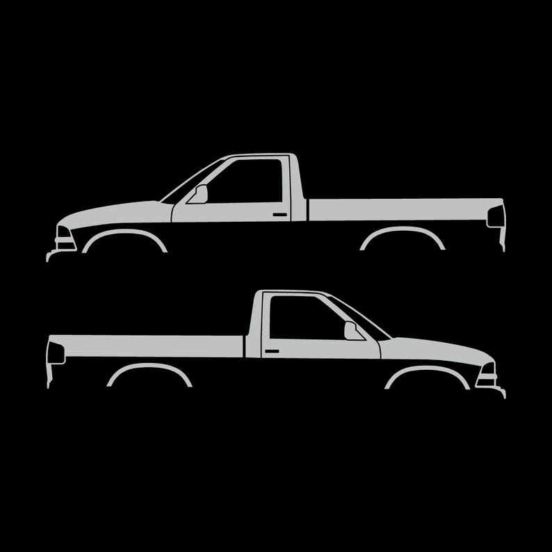 Set Of 2 Car Silhouette Decal Stickers For Chevrolet Avalanche 2nd Gen Light Grey
