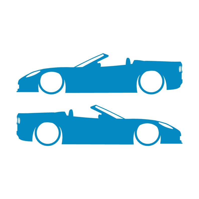 Set van 2 autosilhouet-stickers voor Chevrolet Corvette C6 Convertible Light Blue