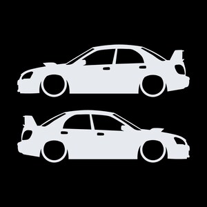 Set Of 2 Car Silhouette Decal Stickers For Subaru Impreza WRX STI 2nd Gen Blob Eye White