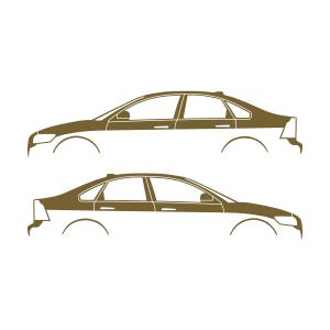 Set Of 2 Car Silhouette Decal Stickers For Volvo S40 2nd Gen Gold