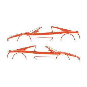 Set Of 2 Car Silhouette Decal Stickers For SuperFerrari F355 GTS Orange