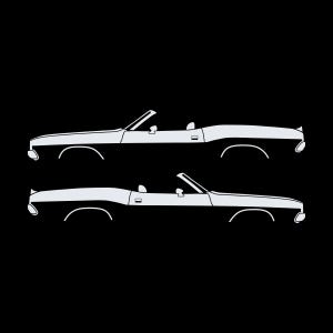 Set Of 2 Car Silhouette Decal Stickers For Dodge Challenger Classic Convertible image 3