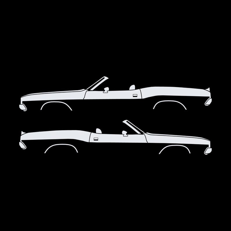 Set Of 2 Car Silhouette Decal Stickers For Dodge Challenger Classic Convertible image 3