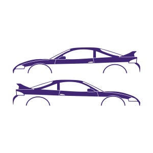 Set Of 2 Car Silhouette Decal Stickers For Mitsubishi Eclipse 2nd Gen 2Gb 1997-99 GS-T GSX Rear Spoiler Purple