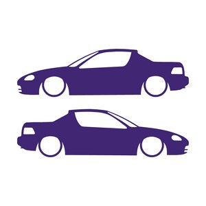 Set Of 2 Lowered Car Silhouette Decal Stickers For Honda Del Sol 1992-98 VTi Purple