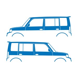 Set Of 2 Lowered Car Silhouette Decal Stickers For Scion Xb 1st Gen Sky Blue
