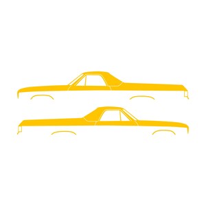 Set Of 2 Car Silhouette Decal Stickers For 1974 Chevrolet El Camino 4th Gen Yellow
