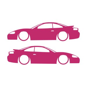 Set Of 2 Car Silhouette Decal Stickers For Dodge Stealth RT Turbo Pink
