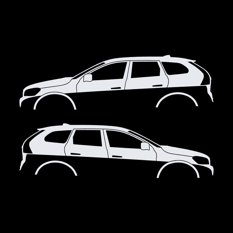 Juego de 2 pegatinas con silueta de coche para Volvo XC60 de primera generación (2009-2017) imagen 4